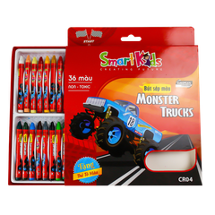 Bút Sáp Màu Smartkids Gift Monster Truck CR04 36 Màu