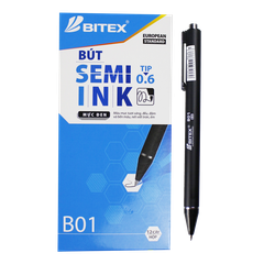 Bút Bi Bitex Semi Ink Mực Đen 0.6mm B-B01