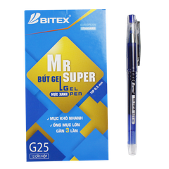 Bút Gel Bitex Mr Supper G25 Mực Xanh