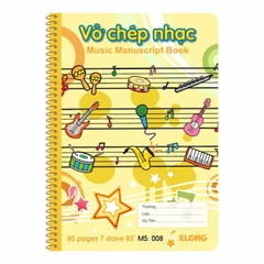 Vở Chép Nhạc Lò Xo Đơn K.Long B5 80 Trang TP008