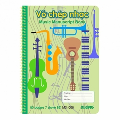 Vở Chép Nhạc Lò Xo Đơn K.Long B5 80 Trang TP008