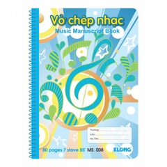 Vở Chép Nhạc Lò Xo Đơn K.Long B5 80 Trang TP008
