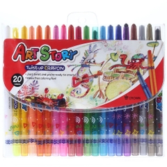 Bút Sáp Vặn Crown Korea 2000 20 Màu