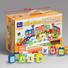 Đồ Chơi Xếp Hình Sáng Tạo Foxi 012 - Đoàn Tàu Kéo Chữ
