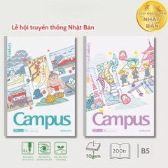 Vở Kẻ Ngang Campus B5 WA-FU Có Chấm 0346 Giấy Nhật 200TR