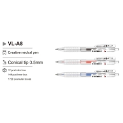 Bút Gel Bấm 0.5 VL-A8 (Xanh, Đen, Đỏ)