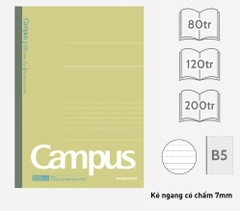Vở Kẻ Ngang Campus Có Chấm Kusumi B5 8765 80Tr