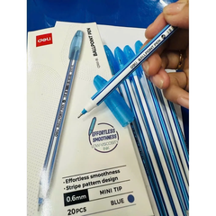 Bút Bi Nến EQ560-BL Ngòi Kim 0.6 - Xanh 20c/Hộp (Deli)