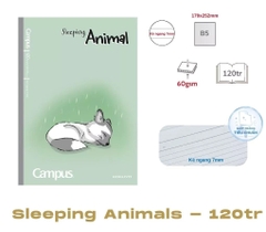 Vở Kẻ Ngang Campus Sleeping Animal NB-B5L120SA-G 2159 120Tr