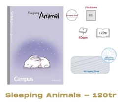 Vở Kẻ Ngang Campus Sleeping Animal NB-B5L120SA-G 2159 120Tr