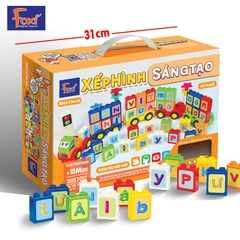 Đồ Chơi Xếp Hình Sáng Tạo Foxi 012 - Đoàn Tàu Kéo Chữ