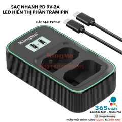Bộ Sạc Đôi KingMa EN-EL15.EN-EL15A.EN-EL15B.EN-EL15C Thế Hệ 5 Phiên Bản Sạc Nhanh Gấp 1.8 Lần . For
