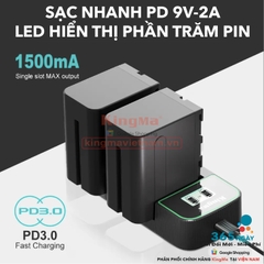 Bộ Sạc Đôi KingMa NP-F550.750.970 Phiên Bản Sạc Nhanh Gấp 1.8 Lần . For NP-F550, NP-F750, NP-F970
