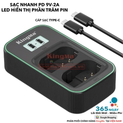 Bộ Sạc Đôi KingMa DMW-BLK22 Thế Hệ 5 Phiên Bản Sạc Nhanh Gấp 1.8 Lần . ForLumix GH5 II, GH6, S5, S5 II, S5 II X,...