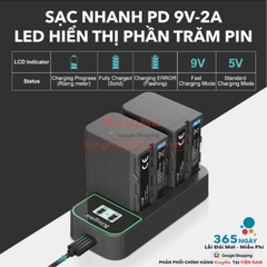 Bộ Sạc Đôi KingMa NP-F550.750.970 Phiên Bản Sạc Nhanh Gấp 1.8 Lần . For NP-F550, NP-F750, NP-F970