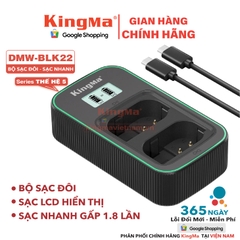 Bộ Sạc Đôi KingMa DMW-BLK22 Thế Hệ 5 Phiên Bản Sạc Nhanh Gấp 1.8 Lần . ForLumix GH5 II, GH6, S5, S5 II, S5 II X,...