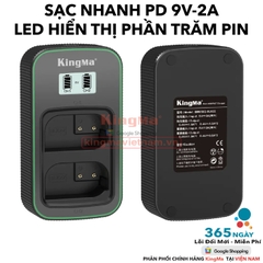 Bộ Sạc Đôi KingMa DMW-BLK22 Thế Hệ 5 Phiên Bản Sạc Nhanh Gấp 1.8 Lần . ForLumix GH5 II, GH6, S5, S5 II, S5 II X,...