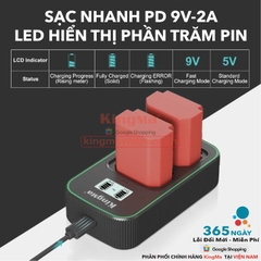 Bộ Sạc Đôi KingMa NP-FZ100 Thế Hệ 5 Phiên Bản Sạc Nhanh Gấp 1.8 Lần . For Sony A7 III, A7 IV, A7R IV, A7S III, A9, A1, FX3, ZV-E1