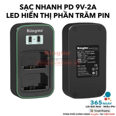 Bộ Sạc Đôi KingMa NP-FZ100 Thế Hệ 5 Phiên Bản Sạc Nhanh Gấp 1.8 Lần . For Sony A7 III, A7 IV, A7R IV, A7S III, A9, A1, FX3, ZV-E1