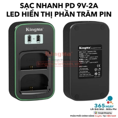 Bộ Sạc Đôi KingMa LP-E6.E6N.E6NH Phiên Bản Sạc Nhanh Gấp 1.8 Lần . For EOS 5D Mark II/III/IV, 6D/6D Mark II, 7D/7D Mark II, 80D, 90D, R, R5, R6, R6 Mark II, R7...