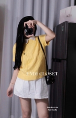 Áo len tay cộc thừng ngựa túi