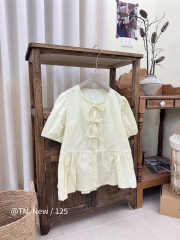 Áo kiểu babydoll cổ ren hoạ tiết trái tim
