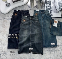 JVD3 váy đại trơn xẻ tà phối mạc túi trước 5753