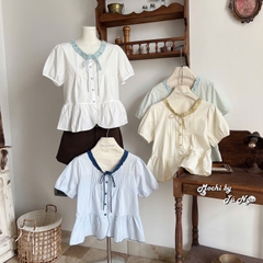 Áo somi kiểu babydoll cổ bèo