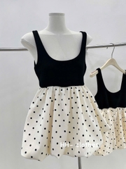 Áo kiểu 2 dây babydoll chấm bi