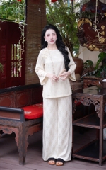 Đồ lam lụa nút chéo tay lỡ
