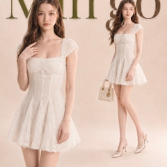 Đầm thiết kế 2 dây ren ngắn tùng xoè