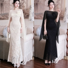 Đầm thiết kế ren 2 dây body kèm choàng