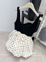 Áo kiểu 2 dây babydoll chấm bi