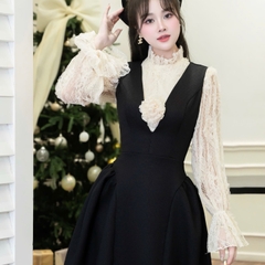 Đầm thiết kế sang trọng ép mùng phối áo ren