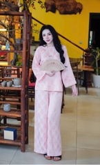 Đồ lam lụa nút chéo tay lỡ