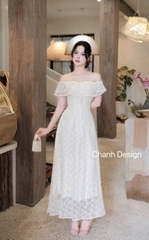 Đầm thiết kế trễ vai ren tầng