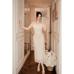 Đầm thiết kế trễ vai full ren ôm body