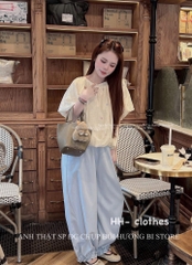Set áo hoa nhí kèm quần suông bo ống