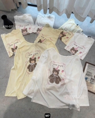 Áo thun giấy lệch vai in giấy Happy everyday
