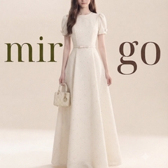 Đầm thiết kế kim sa nơ tay nơ eo dáng dài