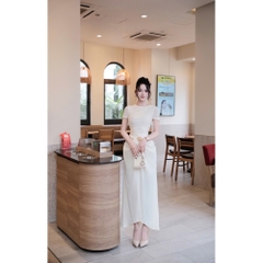 Đầm thiết kế ôm body phối lụa tay ngắn