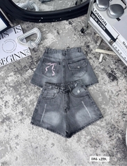 JS1 quần short túi sau nơ hồng X279