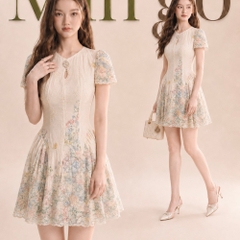 Đầm thiết kế hoa nổi dáng ngắn
