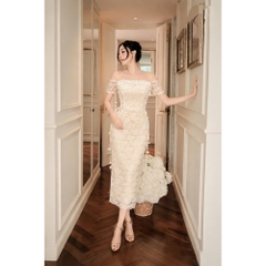 Đầm thiết kế trễ vai full ren ôm body