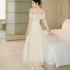 Đầm thiết kế trễ vai ren dáng dài