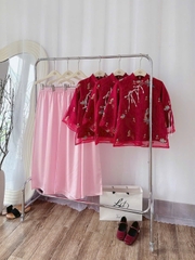 Set tơ thêu phượng đỏ