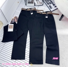J56 đứng kaki đen trơn lai 7046