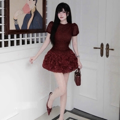 Đầm thiết kế lưới ren xoè phồng