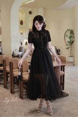 Đàm ren khuy ngọc phối tơ cổ tàu