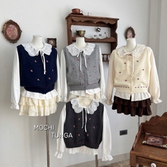 Áo len set ghile nấm cổ bèo